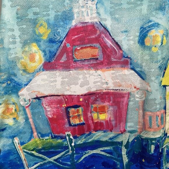 Leoma Lovegrove Happy Place Women’s M Hooded Cover Up Vented Sleeveless Beach - Picture 10 of 13